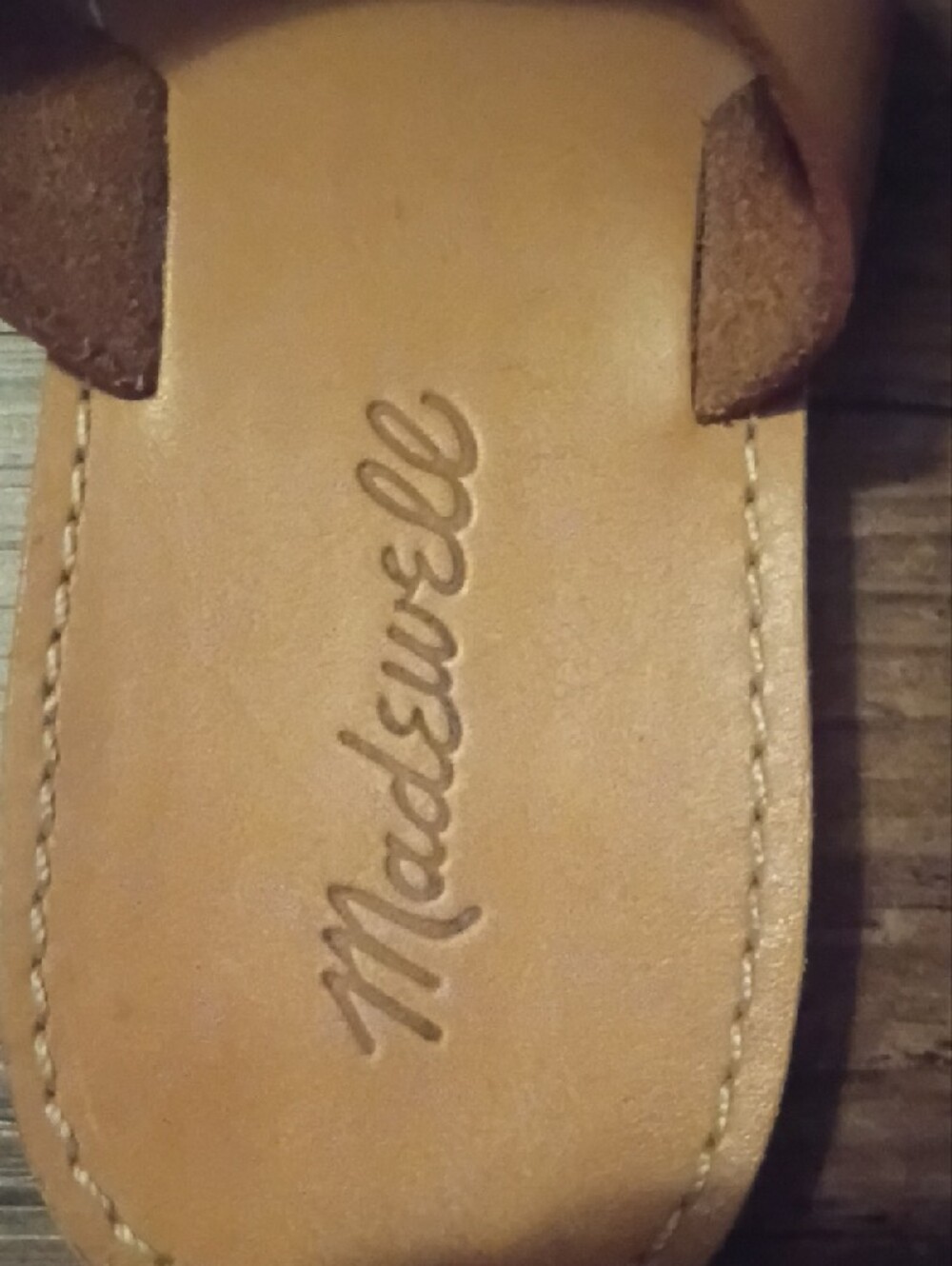 Madewell Tan Leather Knot-Strap Slide Sandals - Picture 2 of 5